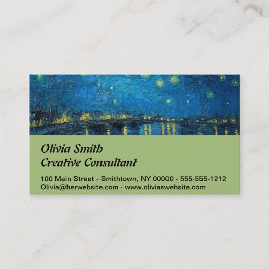 Carte De Visite Vincent Van Gogh Starry Night Over the Rhone (Devant)