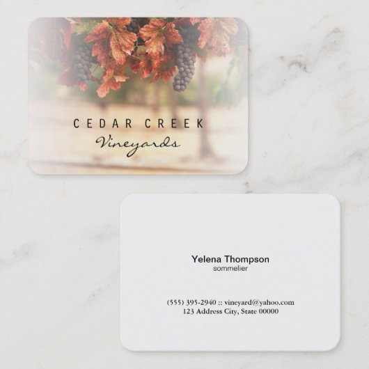 Carte De Visite Vineyard (Devant / Derrière)