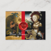 CARTE DE VISITE VINEYARD GRAPES ANTIQUE DÉGUSTATION DE VIN SCEAU D (Dos)