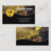 Carte De Visite Vineyard Wine Glass Logo | Agriculture (Devant / Derrière)