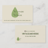 Carte De Visite VingtageetVert (Devant / Derrière)