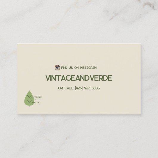 Carte De Visite VingtageetVert (Dos)