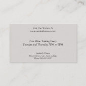 Carte de visite vinicole Barrels (Dos)