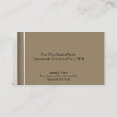 Carte de visite vinicole Wine Bar (Dos)