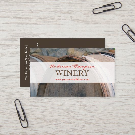 Carte de visite vinicole Wine Bar (Devant/Arrière en situation)