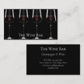 Carte De Visite Vins avec vin rouge sur noir (Devant / Derrière)