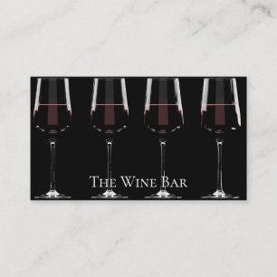 Carte De Visite Vins avec vin rouge sur noir