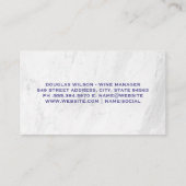 Carte De Visite Vins Barrell | Bouteille de vin (Dos)