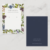 CARTE DE VISITE VINS BLEU VERT PEONY FAUNA WREATH EARRING AFFICHAG (Devant / Derrière)