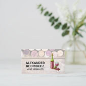 Carte De Visite Vins de Corks sur table en bois | Bouteilles à vin (Debout devant)