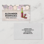 Carte De Visite Vins de Corks sur table en bois | Bouteilles à vin (Devant / Derrière)