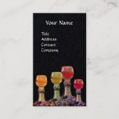 CARTE DE VISITE VINS DE DÉGUSTATION LUNETTES, MONOGRAMME DE SCEAU  (Devant)