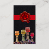 CARTE DE VISITE VINS DE DÉGUSTATION LUNETTES, MONOGRAMME DE SCEAU  (Dos)
