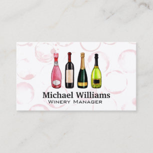 Carte De Visite Vins et Champagne Taches de vin