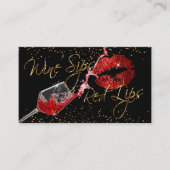 Carte De Visite Vins et lèvres rouges (Devant)