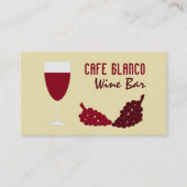 Carte De Visite Vins et raisins, Bar à vins/Vin (Devant)