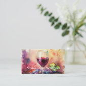 Carte De Visite Vins professionnels Stain Verre Vin Sommelier (Debout devant)