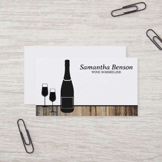 Carte De Visite Vins professionnels Stain Verre Vin Sommelier (Devant/Arrière en situation)