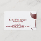 Carte De Visite Vins professionnels Stain Verre Vin Sommelier (Dos)