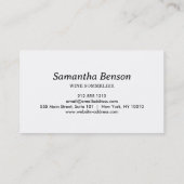 Carte De Visite Vins professionnels Stain Verre Vin Sommelier (Dos)
