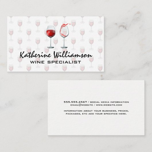 Carte De Visite Vins rouges (Devant / Derrière)