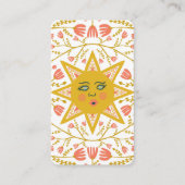 Carte De Visite Vins Sun & Flower Elegant Illustré Blanc (Devant)