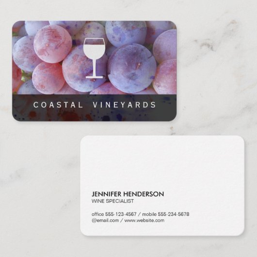 Carte De Visite Vins Vins Vins Vins (Devant / Derrière)