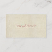 Carte de visite vintage affligé simple de plume (Dos)