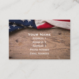 Carte De Visite Vintage American Flag