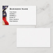 Carte De Visite Vintage American Flag (Devant / Derrière)