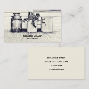 Carte De Visite Vintage Antiquaire Magasin Rustique Country Jugs