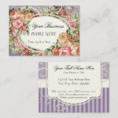 Carte De Visite Vintage Antique Roses (Devant / Derrière)