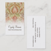 Carte de visite vintage Aquarelle Damask (Devant / Derrière)