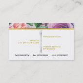 Carte De Visite Vintage aquarelle rose (Dos)