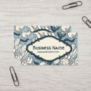 Carte De Visite Vintage Art Nouveau Floral Irises Flower Motif