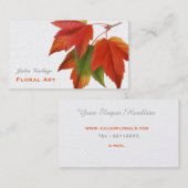 Carte De Visite Vintage automne feuilles d'érable (Devant / Derrière)