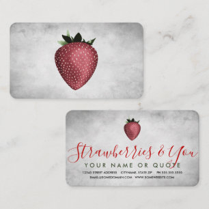 carte de visite vintage aux fraises