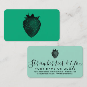 carte de visite vintage aux fraises
