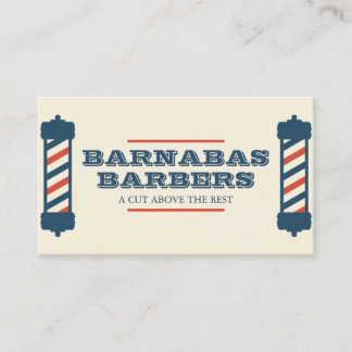 Carte De Visite Vintage Barber Pole Barbershop Business Card