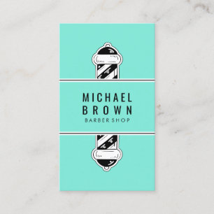 Carte De Visite Vintage Barber shop logo vert