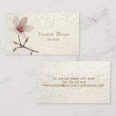 Carte De Visite Vintage Chic Magnolia, Dentelle (Devant / Derrière)