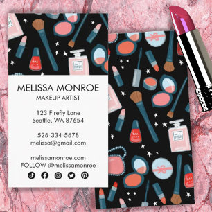 Carte De Visite Vintage Chic Maquillage de beauté Artiste Feminine