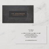 Carte De Visite Vintage classique Noir Rustique (Devant / Derrière)