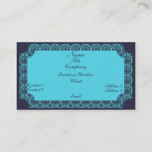 Carte de visite vintage Damask, bleu