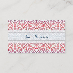 Carte De Visite Vintage Damask Wallpaper - bleu violet rouge