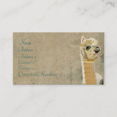 Carte de visite vintage de bleu d'alpaga (Devant)