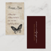Carte de visite VINTAGE de BUTTERFLIE (Devant / Derrière)