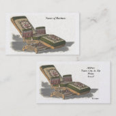 Carte de visite vintage de chaise de coiffeur (Devant / Derrière)