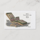 Carte de visite vintage de chaise de coiffeur (Dos)