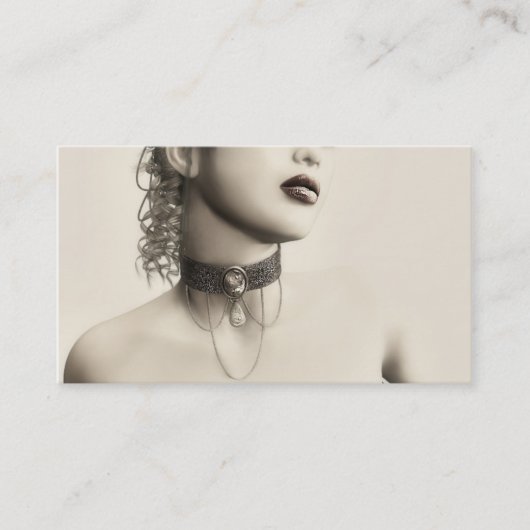 Carte de visite vintage de collier (Devant)